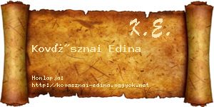 Kovásznai Edina névjegykártya